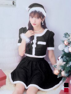 画像17: 【即日発送】【サンタコス 5点セット】【XS-Lサイズ/2カラー】ラメツイードセットアップサンタ[OF01] (17)