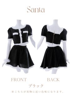 画像41: 【即日発送】【サンタコス 5点セット】【XS-Lサイズ/2カラー】ラメツイードセットアップサンタ[OF01] (41)