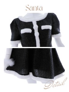 画像42: 【即日発送】【サンタコス 5点セット】【XS-Lサイズ/2カラー】ラメツイードセットアップサンタ[OF01] (42)