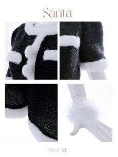画像43: 【即日発送】【サンタコス 5点セット】【XS-Lサイズ/2カラー】ラメツイードセットアップサンタ[OF01] (43)