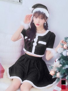 画像18: 【即日発送】【サンタコス 5点セット】【XS-Lサイズ/2カラー】ラメツイードセットアップサンタ[OF01] (18)