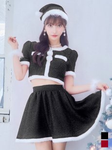 画像19: 【即日発送】【サンタコス 5点セット】【XS-Lサイズ/2カラー】ラメツイードセットアップサンタ[OF01] (19)