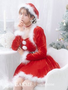 画像1: SALE!【即日発送！】【サンタコス 5点セット】【S-XLサイズ/1カラー】ジャケット付きフレアサンタ[OF01] (1)