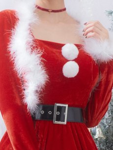 画像12: SALE!【即日発送！】【サンタコス 5点セット】【S-XLサイズ/1カラー】ジャケット付きフレアサンタ[OF01] (12)