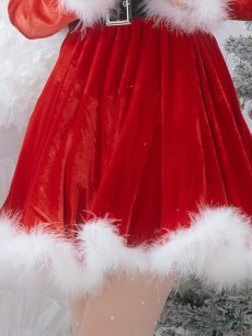 画像13: SALE!【即日発送！】【サンタコス 5点セット】【S-XLサイズ/1カラー】ジャケット付きフレアサンタ[OF01] (13)