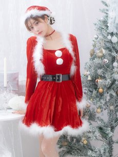 画像9: SALE!【即日発送！】【サンタコス 5点セット】【S-XLサイズ/1カラー】ジャケット付きフレアサンタ[OF01] (9)