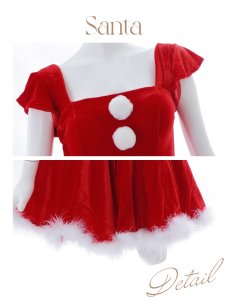 画像21: SALE!【即日発送！】【サンタコス 5点セット】【S-XLサイズ/1カラー】ジャケット付きフレアサンタ[OF01] (21)