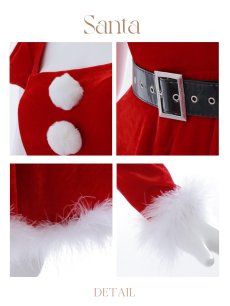 画像22: SALE!【即日発送！】【サンタコス 5点セット】【S-XLサイズ/1カラー】ジャケット付きフレアサンタ[OF01] (22)