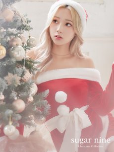 画像3: SALE!【即日発送！】【サンタコス 4点セット】オフショルダーロングスリーブサンタコスプレ[OF01] (3)