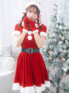 画像2: 【即日発送】【サンタコス 5点セット】【S-Lサイズ/2カラー】シンプルフレアサンタ[OF01] (2)