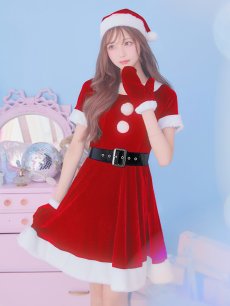 画像4: 【即日発送】【サンタコス 5点セット】【S-Lサイズ/2カラー】シンプルフレアサンタ[OF01] (4)