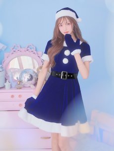 画像13: 【即日発送】【サンタコス 5点セット】【S-Lサイズ/2カラー】シンプルフレアサンタ[OF01] (13)