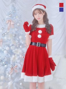 画像3: 【即日発送】【サンタコス 5点セット】【S-Lサイズ/2カラー】シンプルフレアサンタ[OF01] (3)