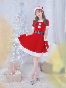 画像5: 【即日発送】【サンタコス 5点セット】【S-Lサイズ/2カラー】シンプルフレアサンタ[OF01] (5)