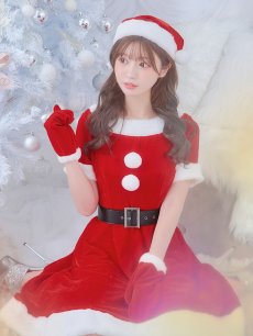 画像7: 【即日発送】【サンタコス 5点セット】【S-Lサイズ/2カラー】シンプルフレアサンタ[OF01] (7)