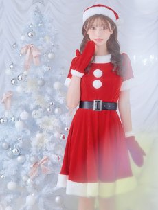 画像10: 【即日発送】【サンタコス 5点セット】【S-Lサイズ/2カラー】シンプルフレアサンタ[OF01] (10)