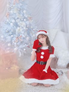 画像14: 【即日発送】【サンタコス 5点セット】【S-Lサイズ/2カラー】シンプルフレアサンタ[OF01] (14)