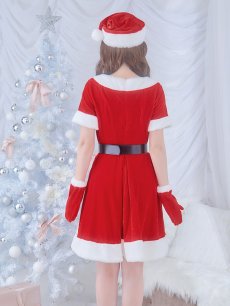 画像15: 【即日発送】【サンタコス 5点セット】【S-Lサイズ/2カラー】シンプルフレアサンタ[OF01] (15)