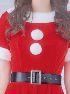 画像16: 【即日発送】【サンタコス 5点セット】【S-Lサイズ/2カラー】シンプルフレアサンタ[OF01] (16)