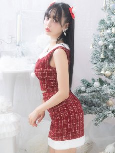 画像7: SALE!即日発送!【サンタコス 6点セット】【XS-Lサイズ/1カラー】ツイードジャケットチェックセットアップサンタコスプレ[OF01] (7)