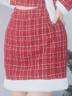 画像17: SALE!【サンタコス 6点セット】【XS-Lサイズ/1カラー】ツイードジャケットチェックセットアップサンタコスプレ[OF01] (17)