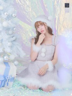 画像1: SALE!【即日発送!】【サンタコス 4点セット】【S-Lサイズ/2カラー】チェーンモチーフフロントジップツイードフレアサンタコスプレ[OF01] (1)