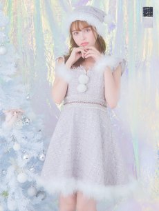 画像3: SALE!【即日発送!】【サンタコス 4点セット】【S-Lサイズ/2カラー】チェーンモチーフフロントジップツイードフレアサンタコスプレ[OF01] (3)