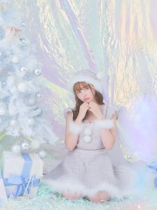 画像6: SALE!【即日発送!】【サンタコス 4点セット】【S-Lサイズ/2カラー】チェーンモチーフフロントジップツイードフレアサンタコスプレ[OF01] (6)