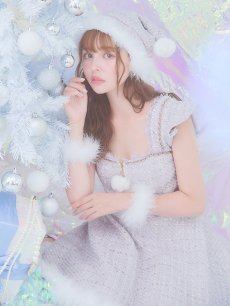 画像8: SALE!【即日発送!】【サンタコス 4点セット】【S-Lサイズ/2カラー】チェーンモチーフフロントジップツイードフレアサンタコスプレ[OF01] (8)