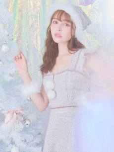 画像10: SALE!【即日発送!】【サンタコス 4点セット】【S-Lサイズ/2カラー】チェーンモチーフフロントジップツイードフレアサンタコスプレ[OF01] (10)