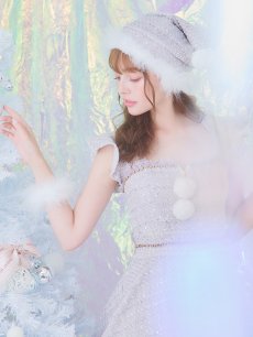 画像11: SALE!【即日発送!】【サンタコス 4点セット】【S-Lサイズ/2カラー】チェーンモチーフフロントジップツイードフレアサンタコスプレ[OF01] (11)