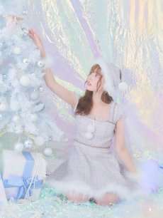 画像12: SALE!【即日発送!】【サンタコス 4点セット】【S-Lサイズ/2カラー】チェーンモチーフフロントジップツイードフレアサンタコスプレ[OF01] (12)