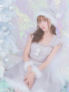 画像13: SALE!【即日発送!】【サンタコス 4点セット】【S-Lサイズ/2カラー】チェーンモチーフフロントジップツイードフレアサンタコスプレ[OF01] (13)