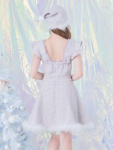 画像15: SALE!【即日発送!】【サンタコス 4点セット】【S-Lサイズ/2カラー】チェーンモチーフフロントジップツイードフレアサンタコスプレ[OF01] (15)