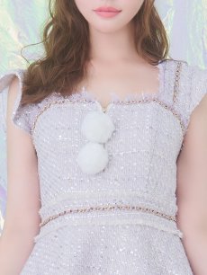 画像16: SALE!【即日発送!】【サンタコス 4点セット】【S-Lサイズ/2カラー】チェーンモチーフフロントジップツイードフレアサンタコスプレ[OF01] (16)