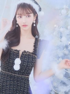 画像23: SALE!【即日発送!】【サンタコス 4点セット】【S-Lサイズ/2カラー】チェーンモチーフフロントジップツイードフレアサンタコスプレ[OF01] (23)