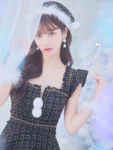 画像25: SALE!【即日発送!】【サンタコス 4点セット】【S-Lサイズ/2カラー】チェーンモチーフフロントジップツイードフレアサンタコスプレ[OF01] (25)