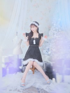 画像30: SALE!【即日発送!】【サンタコス 4点セット】【S-Lサイズ/2カラー】チェーンモチーフフロントジップツイードフレアサンタコスプレ[OF01] (30)