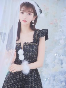 画像31: SALE!【即日発送!】【サンタコス 4点セット】【S-Lサイズ/2カラー】チェーンモチーフフロントジップツイードフレアサンタコスプレ[OF01] (31)