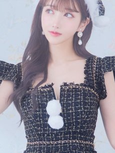 画像33: SALE!【即日発送!】【サンタコス 4点セット】【S-Lサイズ/2カラー】チェーンモチーフフロントジップツイードフレアサンタコスプレ[OF01] (33)