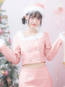 画像36: SALE!即日発送!【サンタコス 3点セット】【XS-Lサイズ/2カラー】ロングスリーブツイードサンタコスプレ[OF01] (36)