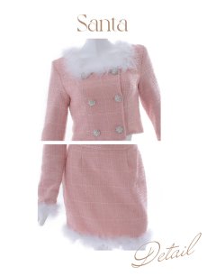 画像35: SALE!【即日発送】【サンタコス 3点セット】【XS-Lサイズ/2カラー】ロングスリーブツイードサンタコスプレ[OF01] (35)
