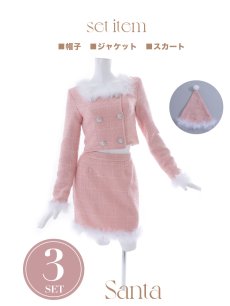 画像42: SALE!即日発送!【サンタコス 3点セット】【XS-Lサイズ/2カラー】ロングスリーブツイードサンタコスプレ[OF01] (42)