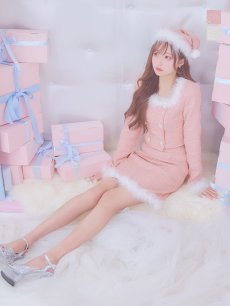 画像11: SALE!即日発送!【サンタコス 3点セット】【XS-Lサイズ/2カラー】ロングスリーブツイードサンタコスプレ[OF01] (11)