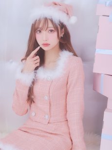 画像39: SALE!即日発送!【サンタコス 3点セット】【XS-Lサイズ/2カラー】ロングスリーブツイードサンタコスプレ[OF01] (39)