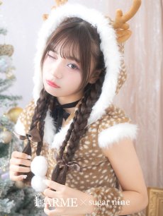 画像1: 【即日発送】【サンタコス 6点セット】【S-Lサイズ/1カラー】セットアップフレアサンタ[OF01] (1)