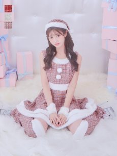 画像11: 即日発送!【サンタコス 5点セット】【S-Lサイズ/3カラー】ツイードチェック2段フレアスカートサンタコスプレ[OF01] (11)