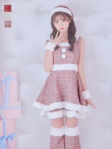 画像12: 即日発送!【サンタコス 5点セット】【S-Lサイズ/3カラー】ツイードチェック2段フレアスカートサンタコスプレ[OF01] (12)