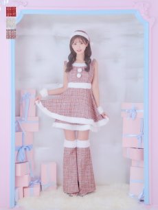 画像13: 即日発送!【サンタコス 5点セット】【S-Lサイズ/3カラー】ツイードチェック2段フレアスカートサンタコスプレ[OF01] (13)