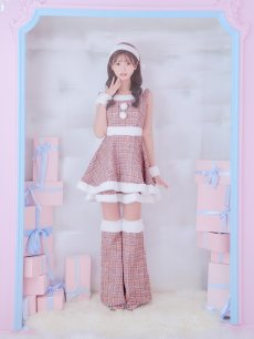 画像15: 即日発送!【サンタコス 5点セット】【S-Lサイズ/3カラー】ツイードチェック2段フレアスカートサンタコスプレ[OF01] (15)